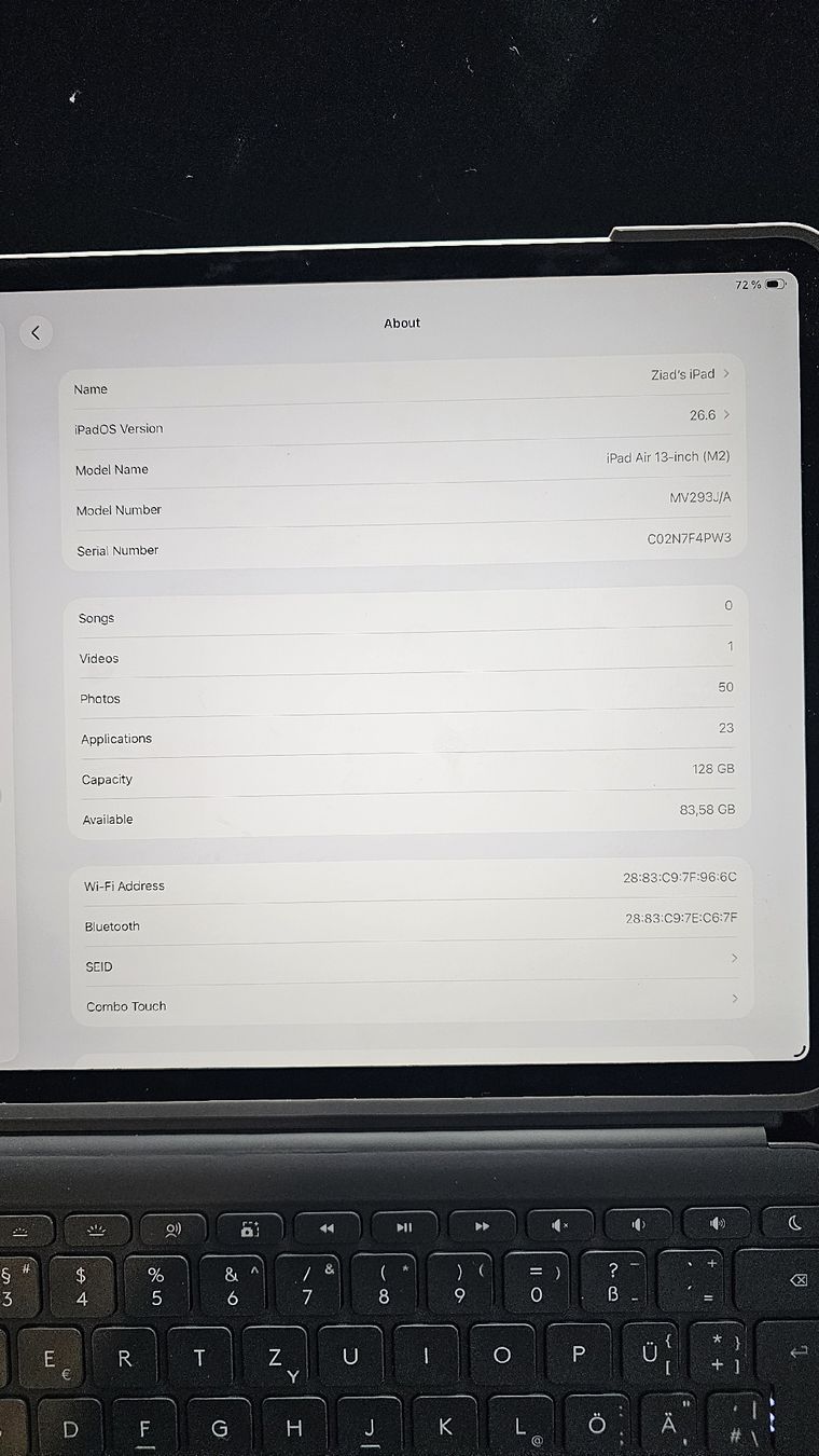 Apple Tablet PC: IPad Air 13 (M2) + Logitech Combo Touch – Nuovo (secondo la descrizione) da Meyrin venduto da zia_wgg9 1