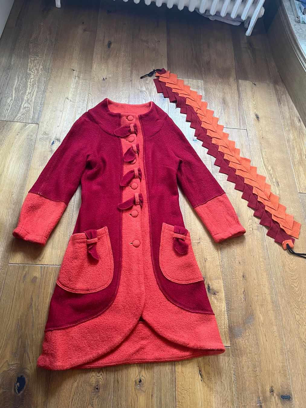 Cappotti: Designer Wool Coat - Red and Orange - Size S – Usato da Zürich venduto da Alex.Zurich