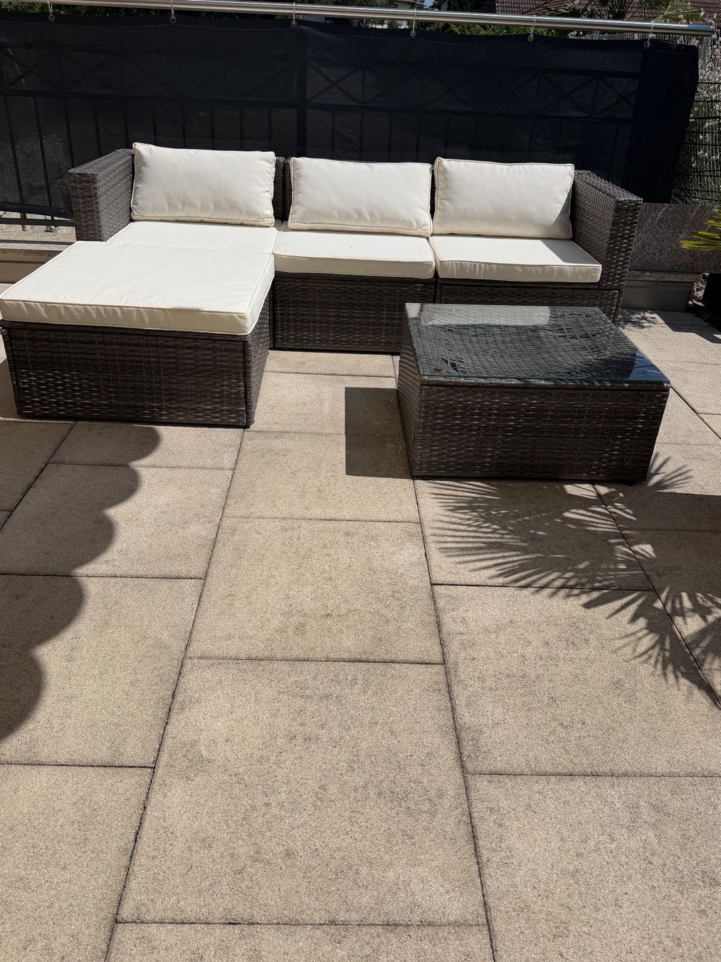 Sofas: Polyrattan Gartengarnitur Lounge Set dunkelgrau gut erhalten – Gebraucht aus Glattfelden von Giovi2002