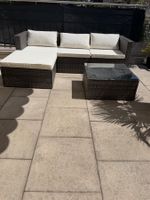 Polyrattan Gartengarnitur Lounge Set dunkelgrau gut erhalten