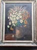 STILLLEBEN BLUMENGEMÄLDE SIGNIERT MIT RAHMEN GRÖSSE 70X91CM