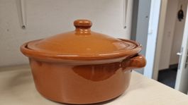 Bratentopf braun Keramik mit Deckel ca. 26cm NEU