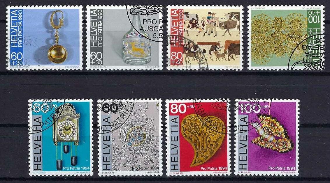 Tutti i francobolli: Pro Patria Serien 1993+1994 mit ET Eckstempel – Usato da Hitzkirch venduto da walti1959
