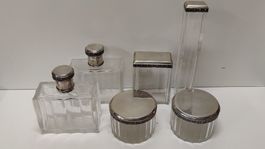 Vintage Nećessaire Art Deco, 800er Silber/Kristallglas (L36)