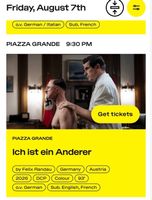 Locarno Piazza Grande 2 x Premium Tickets - Friday. 7 2026