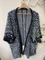 Cardigan femme noir blanc motif géométrique taille M