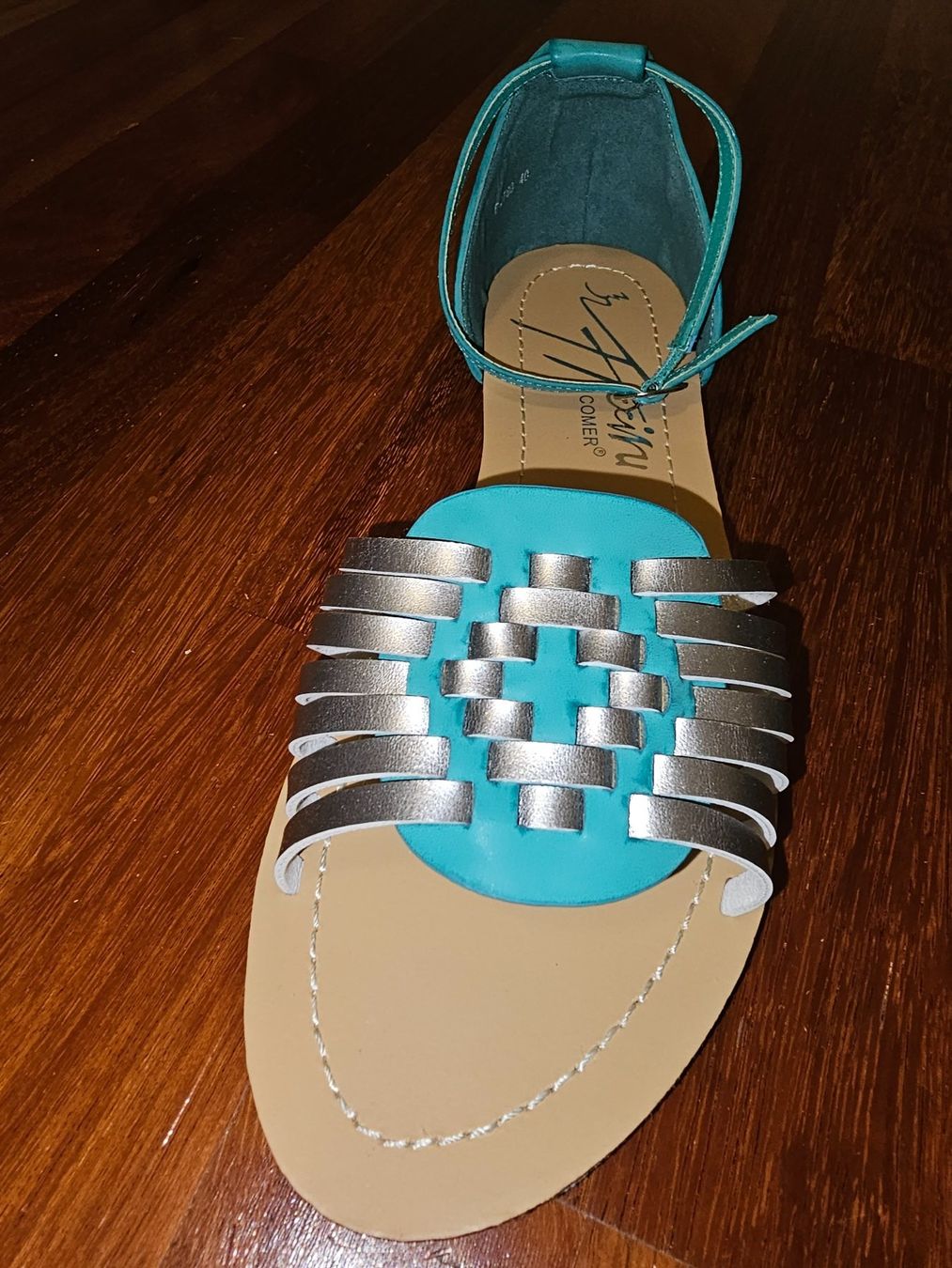 Scarpe da donna: Schicke Sandalette, türkis-silber, Grösse 40 – Nuovo e nell'imballaggio originale da Heiden venduto da Taronia 4