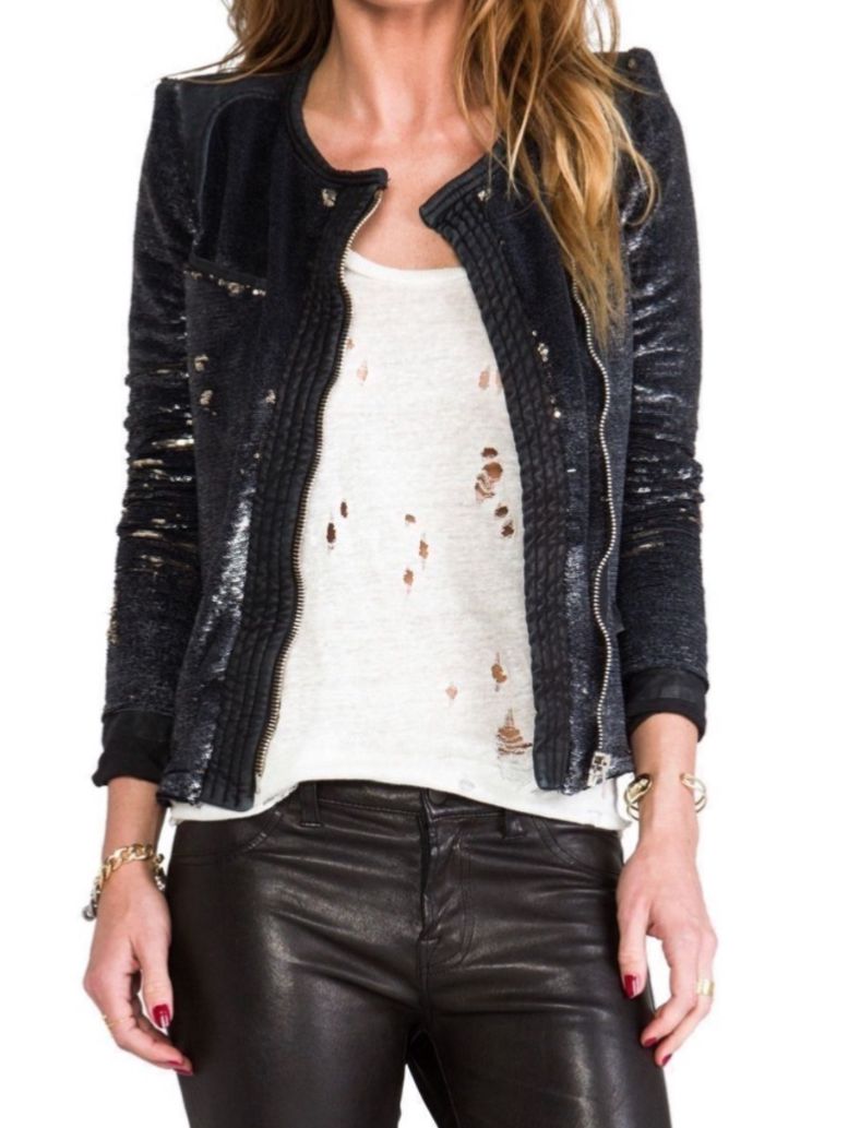 Iro Jacken: IRO leather & sequin Jacket – Neu (gemäss Beschreibung) aus Walenstadt von Unianrig