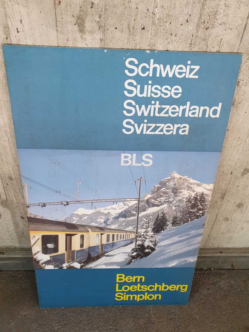 Poster & Bilder: CH Bahn-Plakat / BLS / Bern-Loetschberg-Simplon / Aufgezogen – Neu (gemäss Beschreibung) aus Zürich von BLS58MA 5