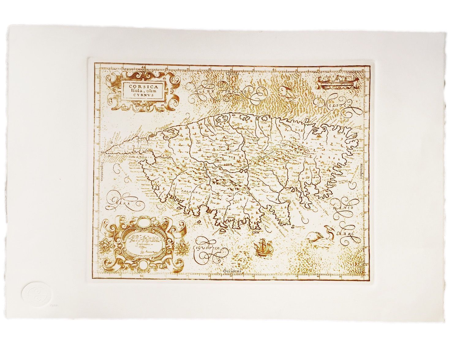 Stiche: Ancienne carte de Corse en taille douce – Gebraucht aus La Chaux-du-Milieu von Jbv