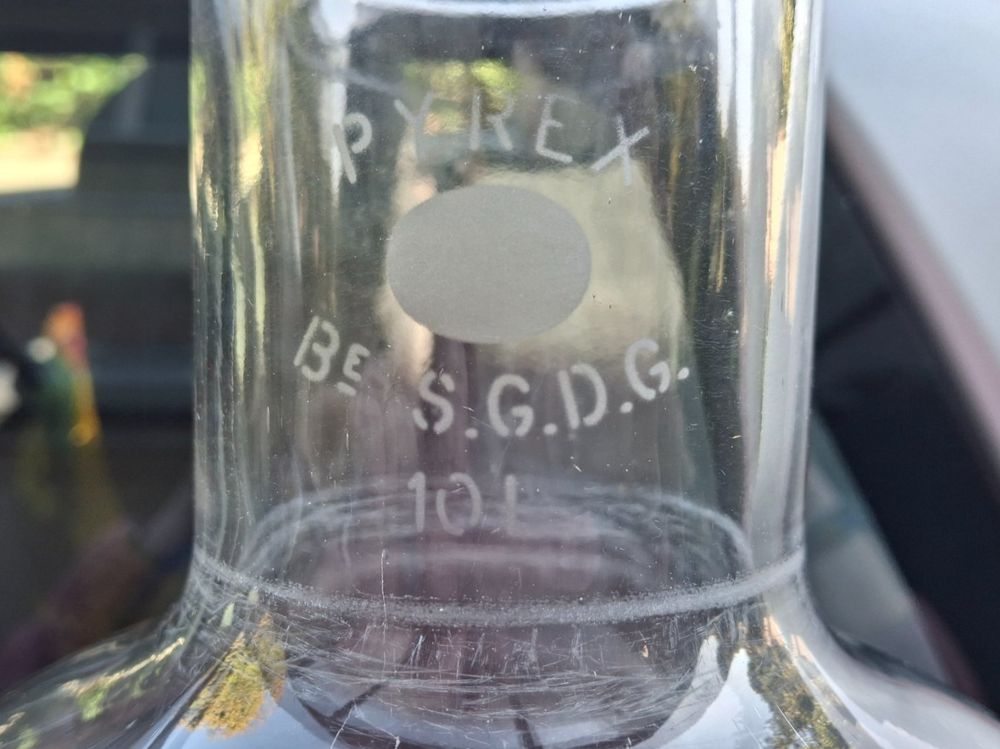 PYREX DEPRESSION GLASS, grosse kugelrunde Glasvase 10L, alt (Gebraucht ...