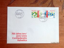 FDC, Zst.799 + 800, Satz, 700 Jahre Helvetica, Bern 5.9.1990