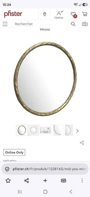 Specchi: Miroir en métal – Nuovo e nell'imballaggio originale da Malleray venduto da Lilou1170
