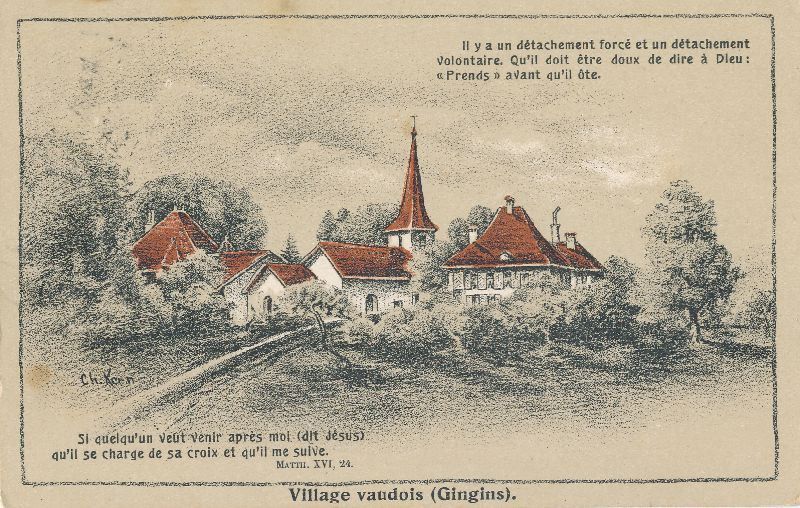 Ansichtskarten: Gingins + 1923 – Gebraucht aus Emmenbrücke von teestube
