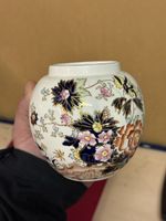 Antique Floral Vase, Collectible Japanese Porcelain