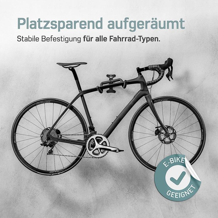 Fahrrad Wandhalterung Gefaltet  Platzsparender Aufhnger Mit Haken, Bis  20kg, Schwarz/orange