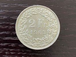 1 x 2 Franken Schweiz 1963 – zirkuliert