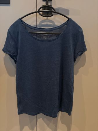 Feines Damen Leinen T-Shirt von MANOR, Grösse XS, blau