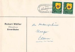 alter Firmenbrief WÄFLER Colonialwaren ENNET-BADEN