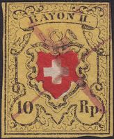 Rayon II (gelb), T.21 B-LO mit Tinten-Kreuz, Kat: 500.-
