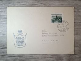 TR48 Enveloppe + Timbre Leichtenstein 1949