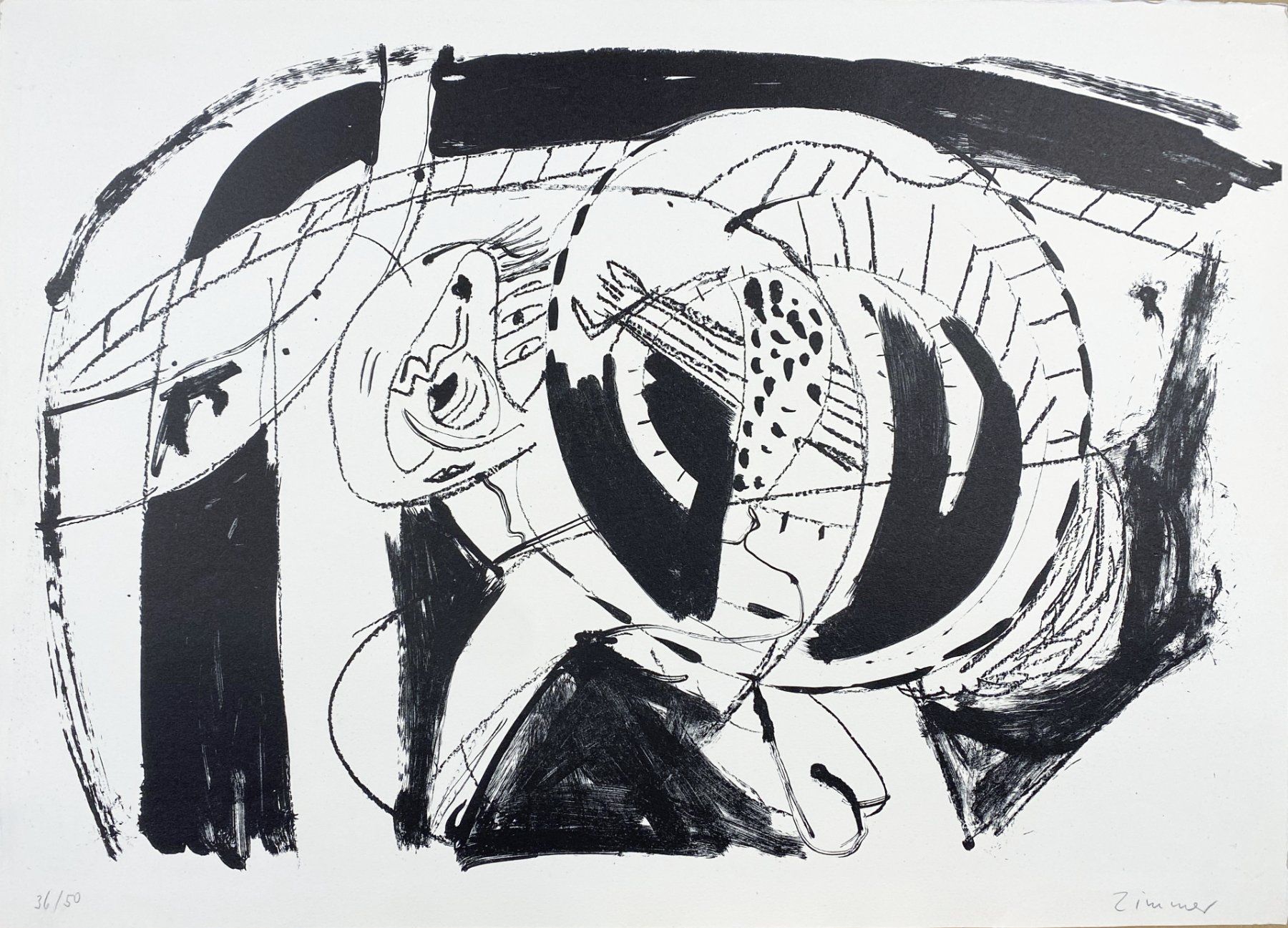 Grafiken & Lithographien: Zimmer Hans-Peter  Lithografie 1965 – Neu (gemäss Beschreibung) aus grenchen von Belarte