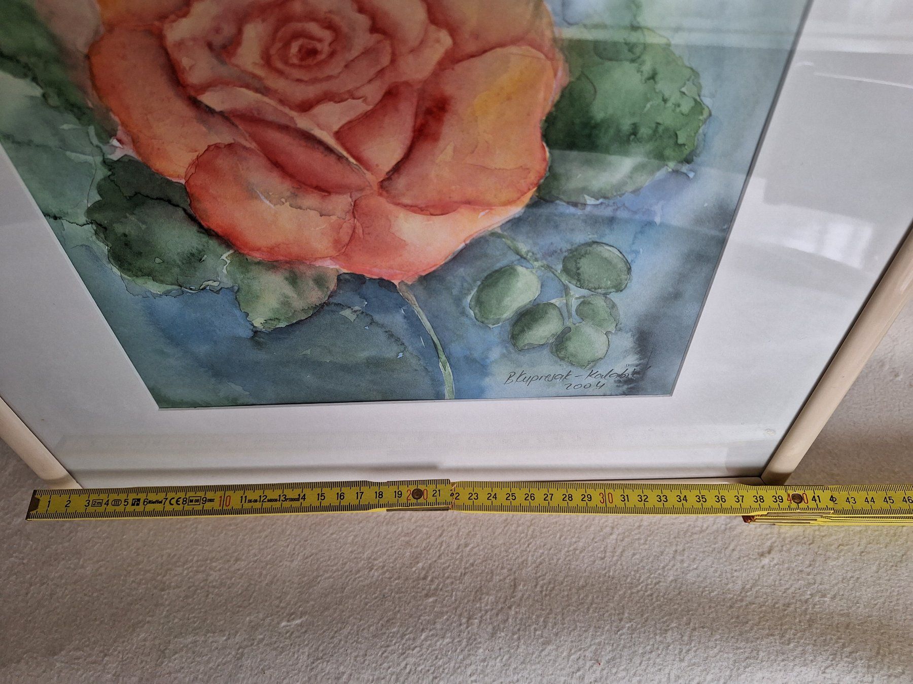 Poster & Bilder: Romantisches Rosenbild gemalt, signiert – Gebraucht aus Winterthur von Goldpipau 3