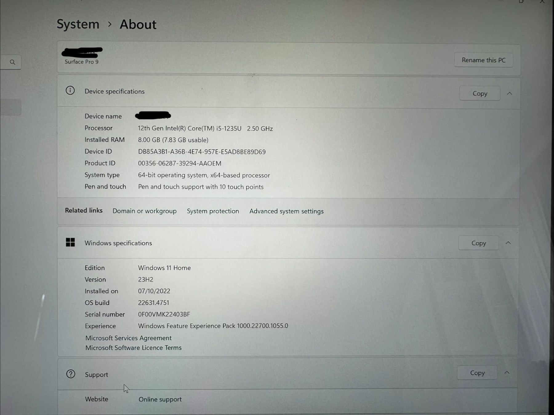 Microsoft Tablettes PC: Surface Pro 9, 256 GB, 12th Gen – D'occasion à Muttenz par laila_moana16 7