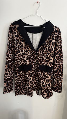 Blazer donna stampa leopardata nero marrone taglia M