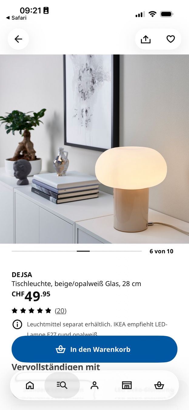 Lampade: Tischleuchte Pilzform Ikea – Usato da Winterthur venduto da savic247 2