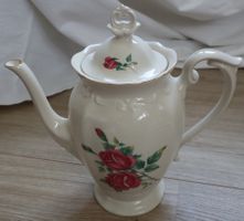Porzellan-Kaffeekanne mit Rosendekor