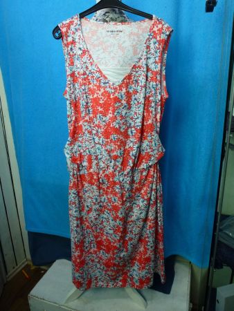 SOMMERKLEID PETER HAHN ROT GREEN COTTON GR 42 NEU