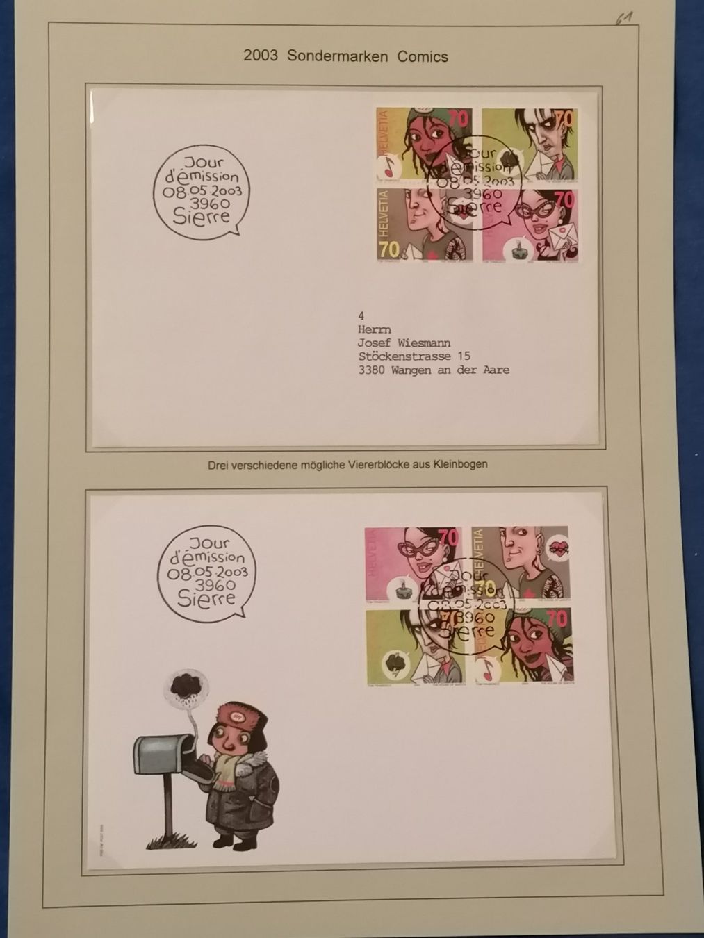 Tutti i francobolli: Sondermarken Comics von 2003, 2004, 2005 u.a.Uli Stein/Diddl – Usato da Wangen an der Aare venduto da Ute 9