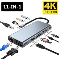 11in1 USB Hub 4K Dock PD Splitter Typ C Adapter HDMI