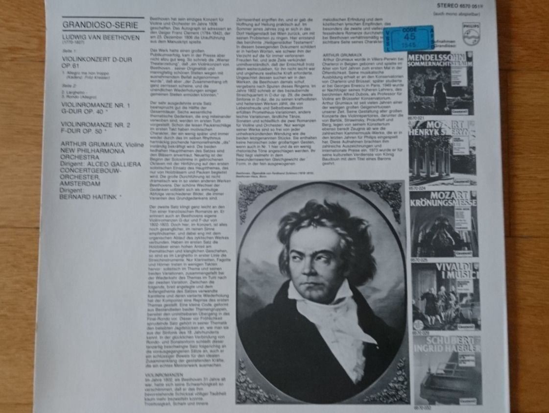 Schallplatten: Beethoven Violinkonzert LP – Gebraucht aus Luzern von Einh0rn 1