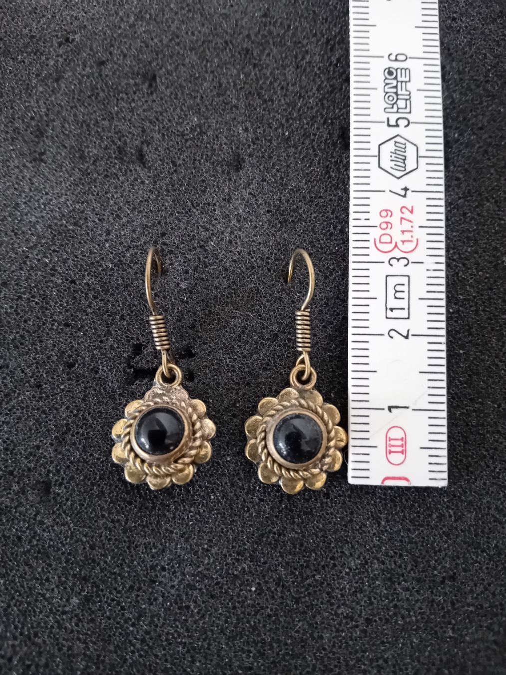 Orecchini pendenti & Orecchini a lobo: Ohrhänger aus Messing mit schwarzem Onyx – Nuovo (secondo la descrizione) da Zürich venduto da Gillheri