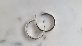 Silberne Creolen mit Strass, Hingucker 552
