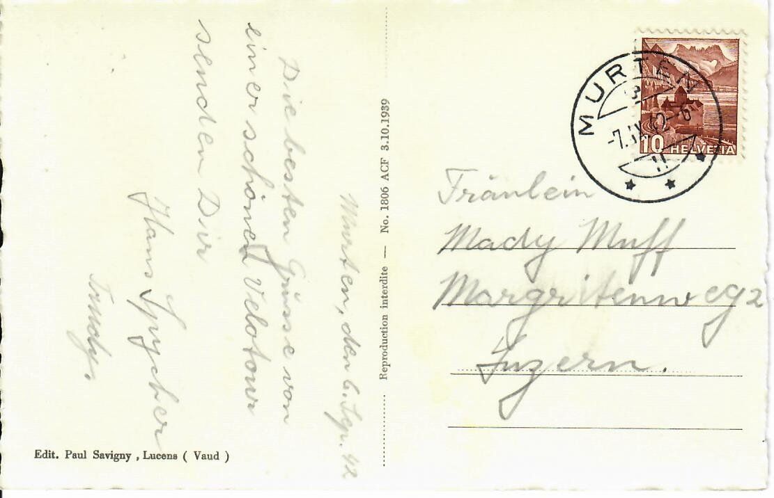 Cartoline postali: Morat – Usato da Hochdorf venduto da Ziegel-16 1