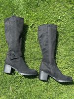 Schwarze Stiefel mit Schnalle Gr. 41/42 ❄️