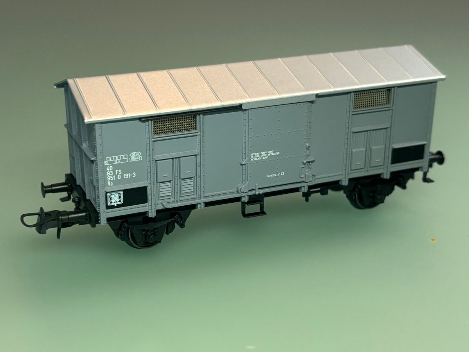 Märklin Modellini di ferrovie: FS  Va mit Spitzdach "Bauzug-Wagen" MÄRKLIN – Usato da SION venduto da Pef12 4