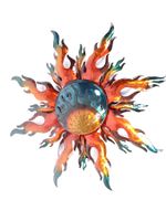 Wandlampe Metallsonne Petrol/Orange
