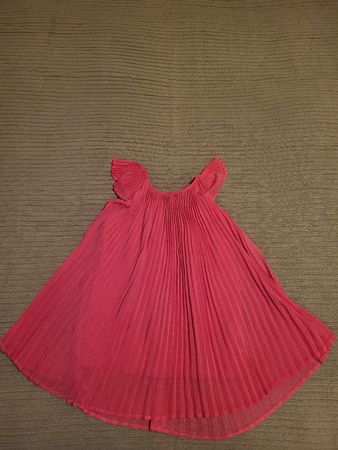 Festliches Mädchenkleid, Gr.116, pink, glitzernd & plissiert