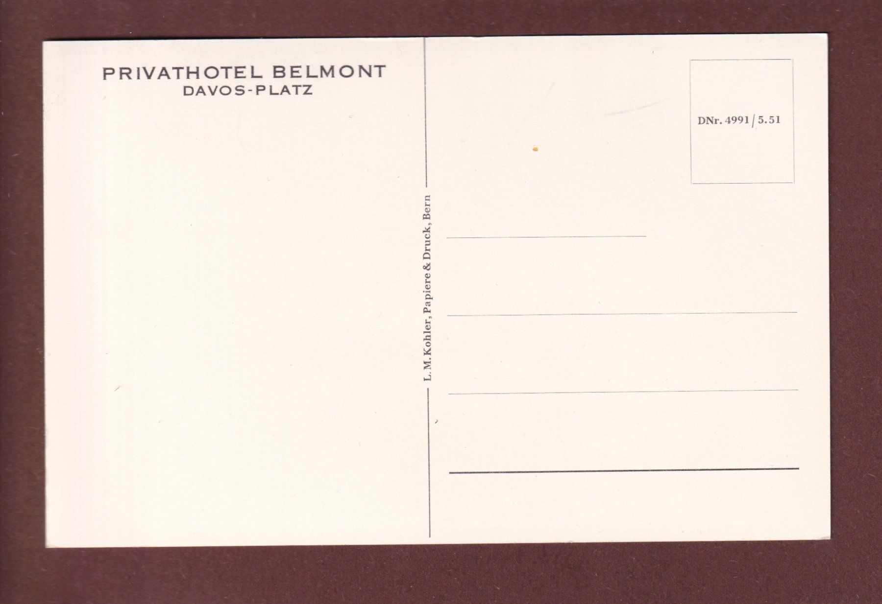 Ansichtskarten: DAVOS - Privathotel Belmont – Gebraucht aus Pully von nicecards 1