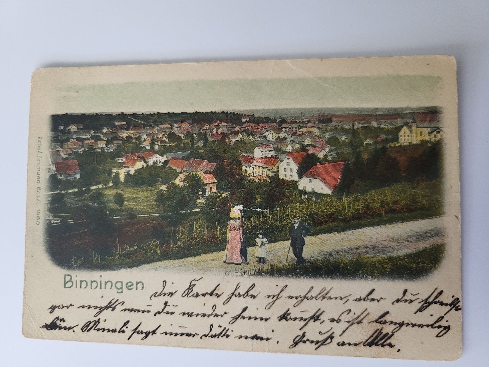 Ansichtskarten: Alte Ansichtskarte Binningen, mit Datum 1908, R21 – Gebraucht aus nunningen von mic_88k2