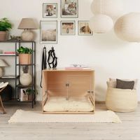 Hundebox aus Holz mit Acryl Frontplatte und Tür - WEISS/NEU!