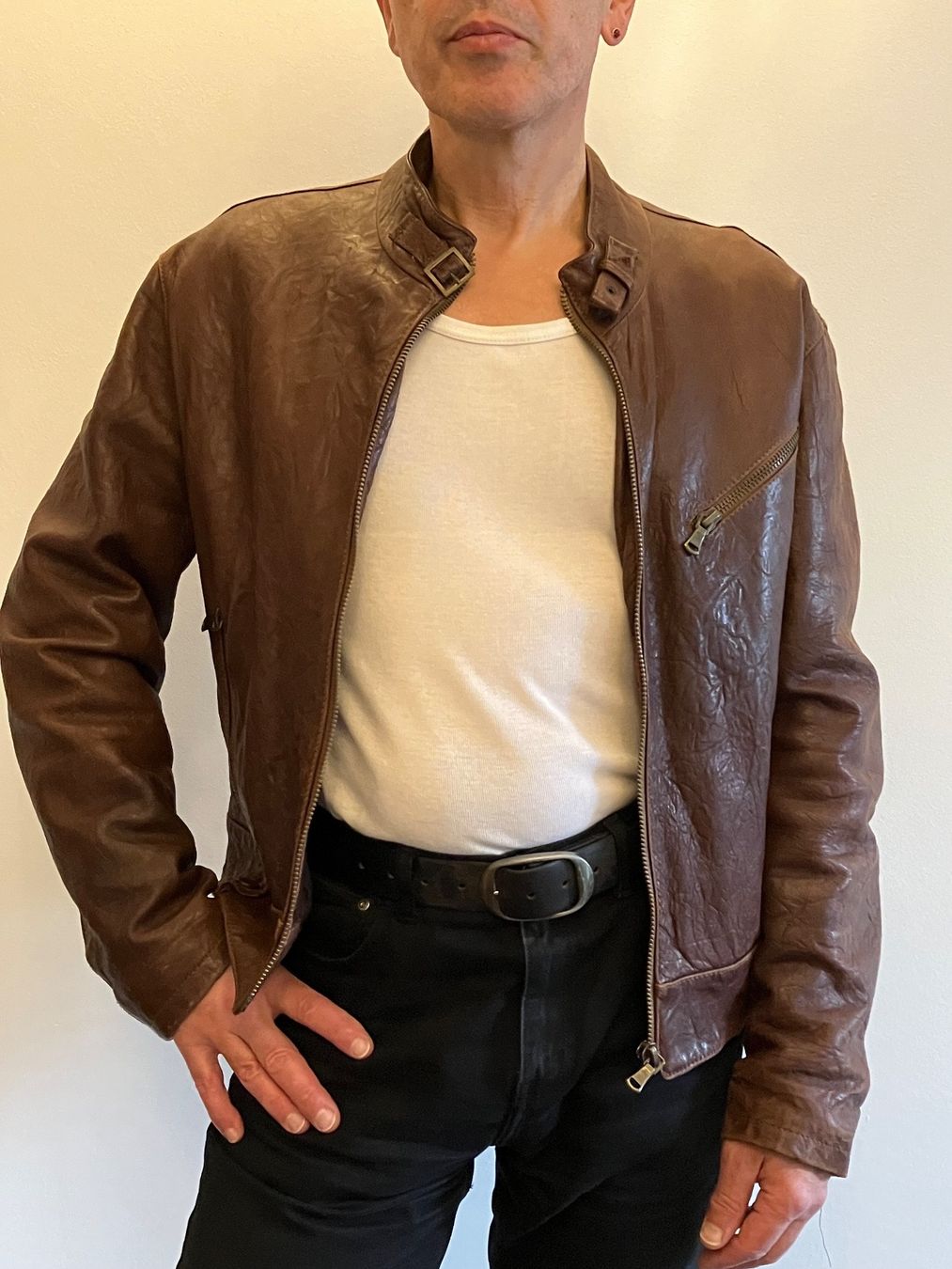 Giacche: Lederjacke braun Herren Echtleder – Usato da Winterthur venduto da Jannis01