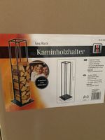 Kaminholzhalter schwarz 23x23x121cm