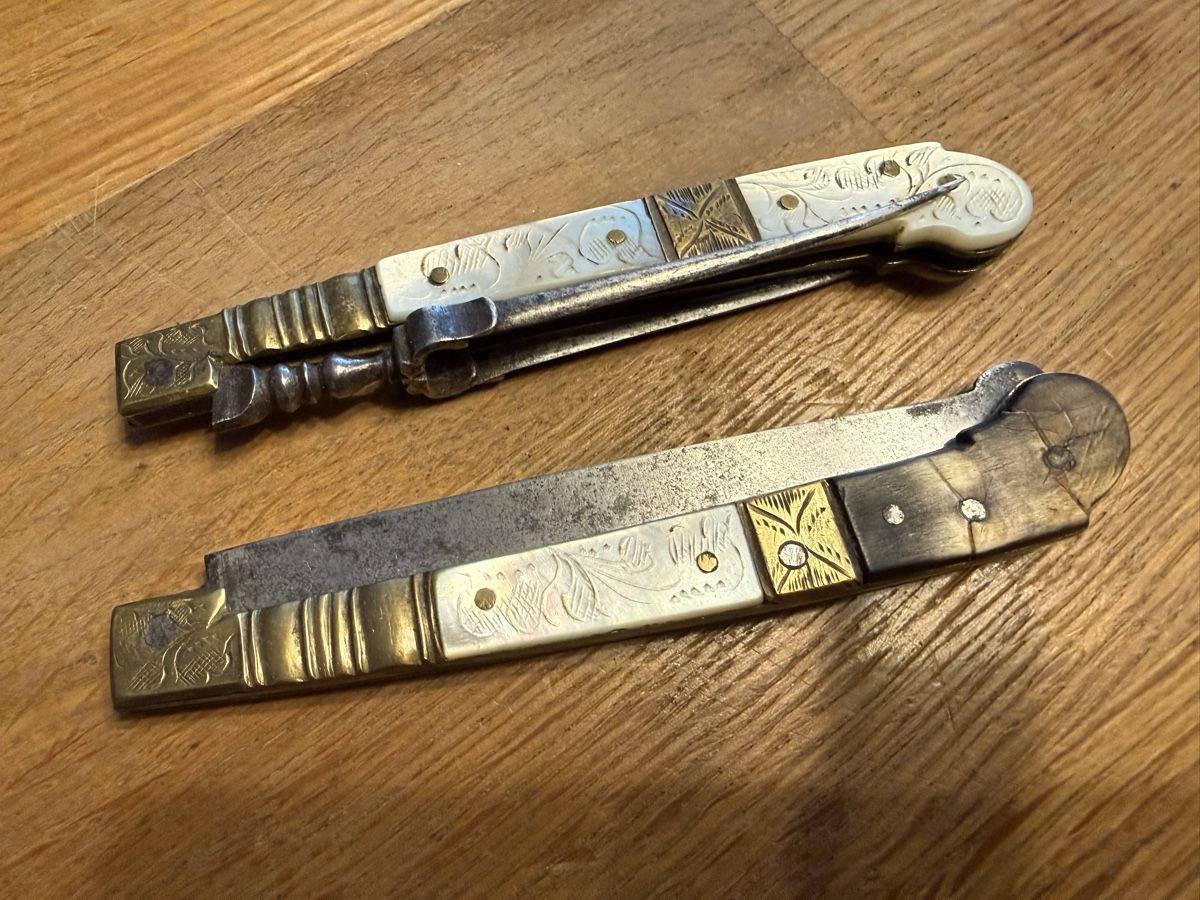 Coltelli tascabile: Antikes Messer & Gabel Set Museale Taschenmesser – Usato da Goldach venduto da Messerguru 2