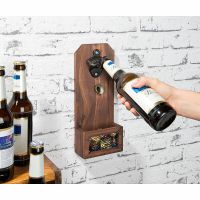 Wand Flaschenöffner mit Kronkorken Auffangbehälter