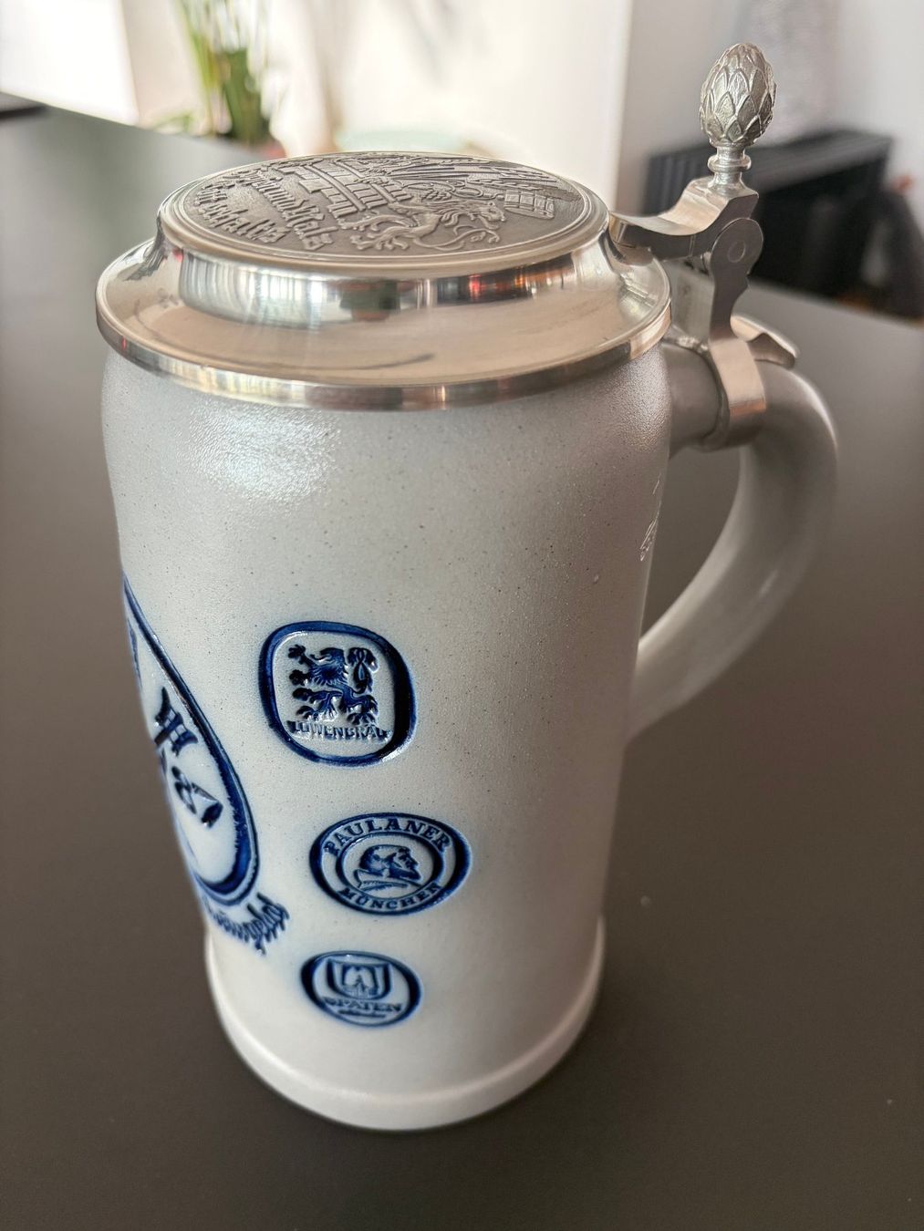 Bicchieri: Steinzeug 1l Massbier mit Zinndeckel – Usato da Cham venduto da Mg6045 2